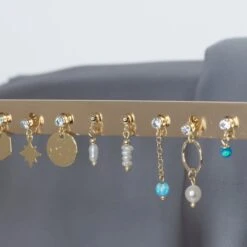 Christmas Sale, Pearl Ear Stud Earrings Cute Dangling Charm, Gold Plated Over Sterling Silver -Jewellery Soldes Boutique il fullxfull.5138383490 m1r8