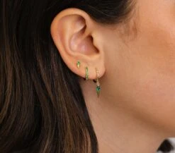 Emerald Spike Hoop Earring Set • Emerald Earrings • Christmas Gifts • Gift For Mom • Gifts For Her • Bridesmaids Gift • Birthday Gift -Jewellery Soldes Boutique il fullxfull.5144766811 shr6