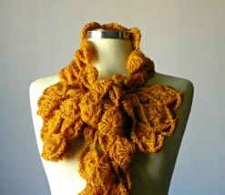 Christmas Sale, Crochet Scarf, Mustard Soft Mohair Yarn, Handmade Women Accessories, Long Scarf, Christmas Gift, Birthday Sale -Jewellery Soldes Boutique il fullxfull.514578067 g0e5