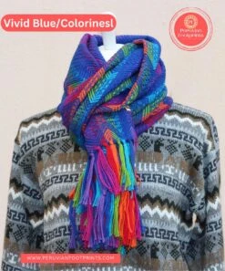 Christmas Gift - Alpaca Shawl Black Rainbow, Beautifully Peruvian Alpaca Scarf, Alpaca Scarf Wrap Shawl Winter, Scarf For Winter -Jewellery Soldes Boutique il fullxfull.5150583357 sxbe