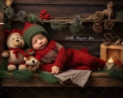 Christmas Newborn Digital Backdrop Photography, Face Insert Baby Digital Background Add Face Digital Photo Prop, Christmas Overlay Composite