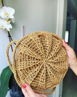 Straw Bag, Rattan Purse, Wicker Bag, Boho Leather Handbag, Bali Bag, Brown Crossbody Bag, Rattan Purse, Christmas Gift For Her, Crochet Bag