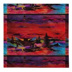 Sunset All-over Print Bandana/ Top/ Hat/ Cap/ Deco/ Decoration/ Vibrant/ Hippie/ Orange/ Red/ Scenery/ Bob Ross Style/ Christmas Gift