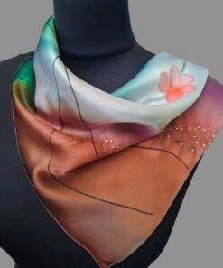 Silk Bandana Hand Painted Floral Square 100% Silk Scarf Women Handmade Personalized Unique Wedding Gift Birthday Christmas Gift For Her -Jewellery Soldes Boutique il fullxfull.5183574374 5mye