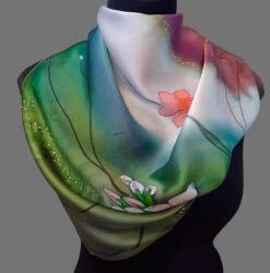 Silk Bandana Hand Painted Floral Square 100% Silk Scarf Women Handmade Personalized Unique Wedding Gift Birthday Christmas Gift For Her -Jewellery Soldes Boutique il fullxfull.5183637618 sy9c