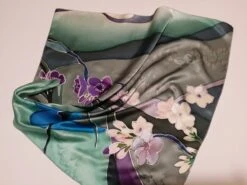 Silk Bandana Hand Painted Floral Square 100% Silk Scarf Women Handmade Personalized Unique Wedding Gift Birthday Christmas Gift For Her -Jewellery Soldes Boutique il fullxfull.5183798166 62a4