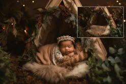 Newborn Christmas Digital Backdrop, Digital Background Winter Unique Newborn Christmas Bespoke Beige Tent Digital Backdrop Baby Background