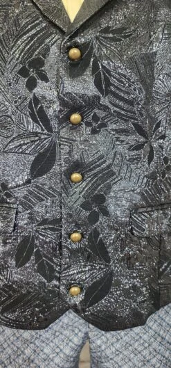 Mens Black Silver Lame Vest Holiday Christmas Shiny Front Solid Black Back Size XL -Jewellery Soldes Boutique il fullxfull.5226979838 2x3j