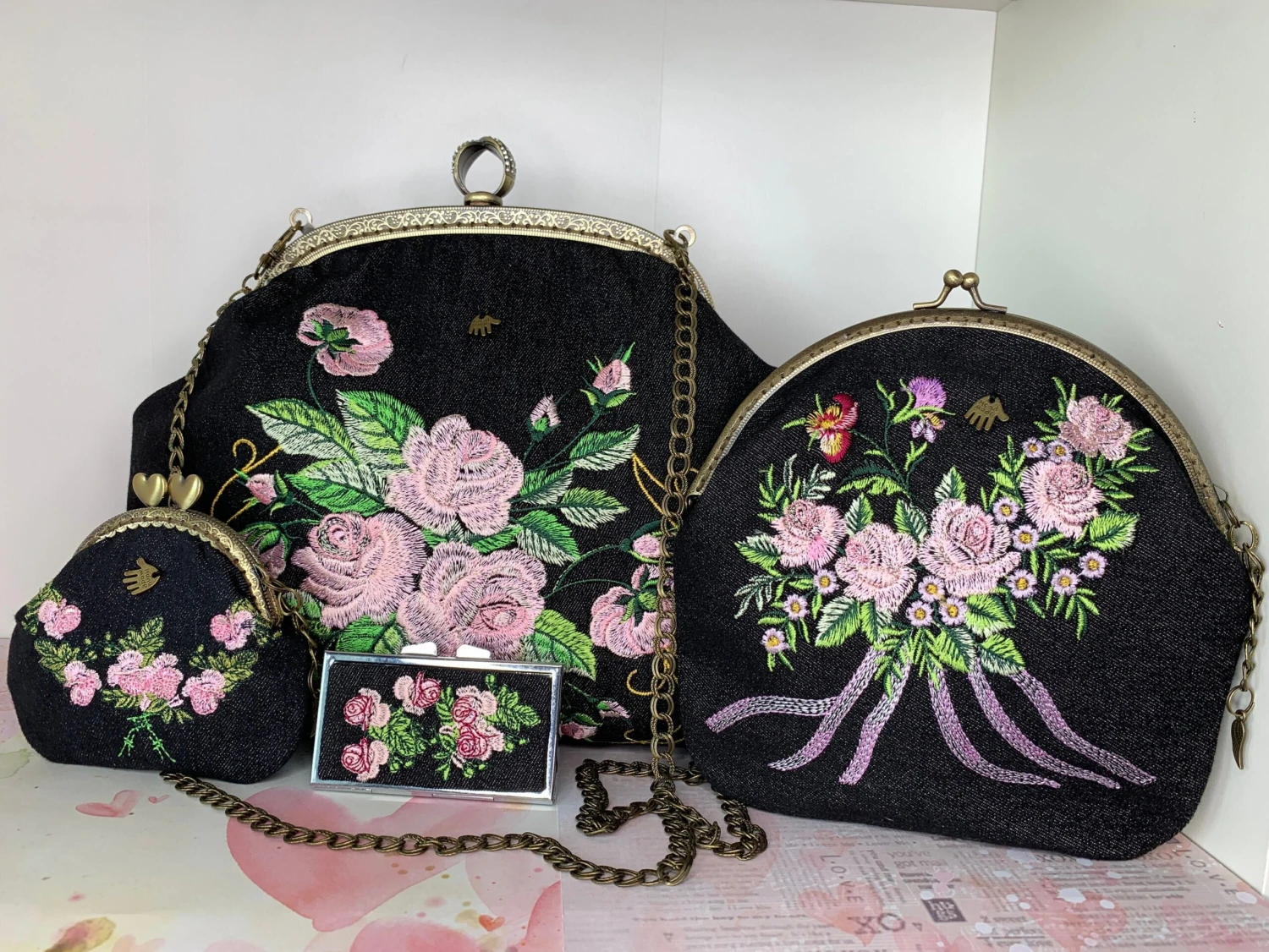 Shoulder Bag, Gift For Christmas, Machine Embroidery 3 Shoulder Bag, Gift For Christmas, Machine Embroidery