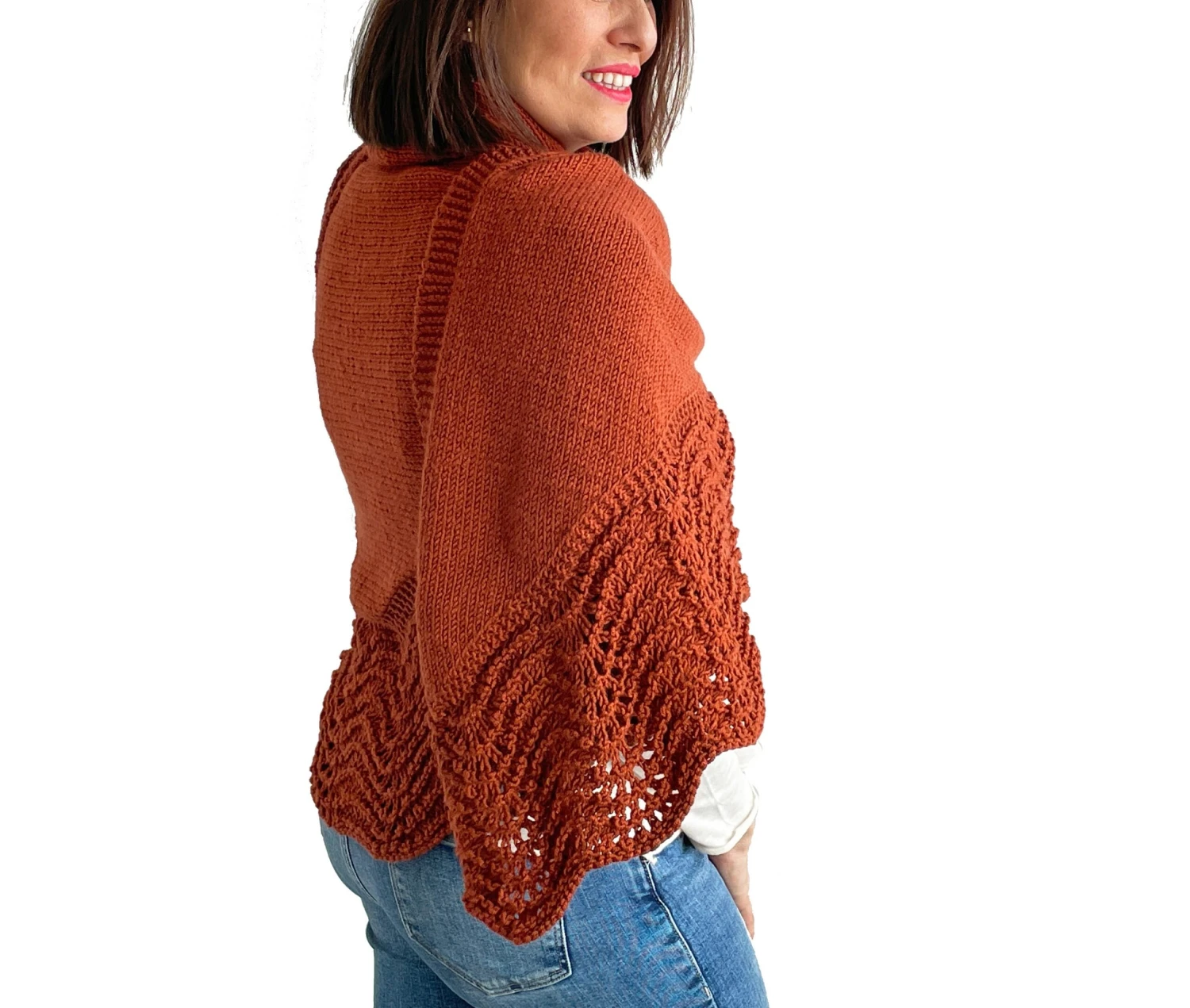 Woman Shawl, Wool Shawl, Knit Shawl, Triangle Shawl, Wrap Shawl, Gift For Her, Gift For Mom, Christmas Gift, Hand Knit Shawl 6 Woman Shawl, Wool Shawl, Knit Shawl, Triangle Shawl, Wrap Shawl, Gift For Her, Gift For Mom, Christmas Gift, Hand Knit Shawl - Image 4