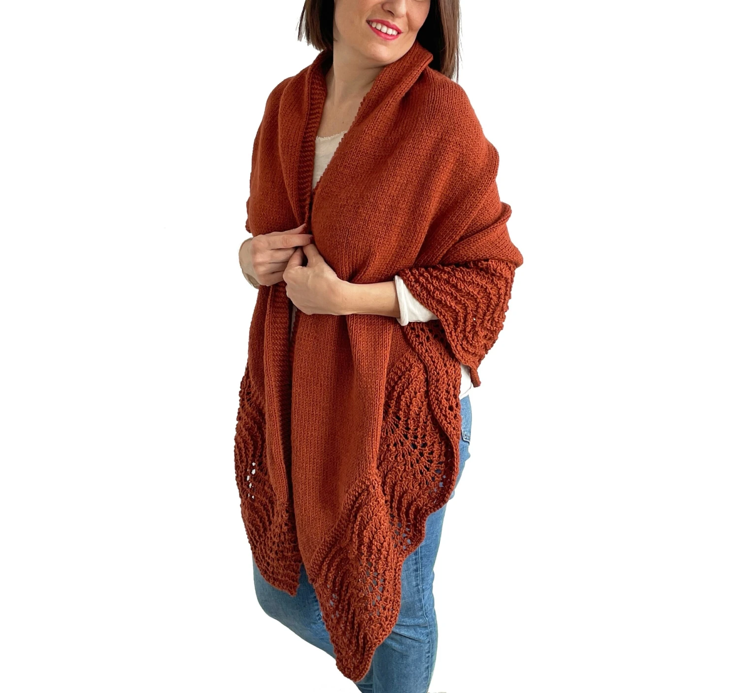 Woman Shawl, Wool Shawl, Knit Shawl, Triangle Shawl, Wrap Shawl, Gift For Her, Gift For Mom, Christmas Gift, Hand Knit Shawl 9 Woman Shawl, Wool Shawl, Knit Shawl, Triangle Shawl, Wrap Shawl, Gift For Her, Gift For Mom, Christmas Gift, Hand Knit Shawl - Image 7