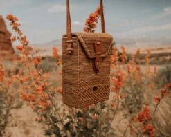 VEGAN Leather Bag, Rattan Bag, Vegan Purse, Unisex Bag, Straw Bag, Man Purse, Wicker Purse, Crossbody Bags For Men, Christmas Gift