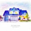 Personalized House Portrait From Photo. Custom Home Watercolor Painting. Realtor Closing, Moving Away, New Home, First House Christmas Gift.