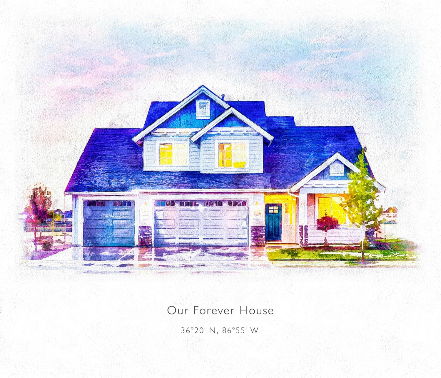 Personalized House Portrait From Photo. Custom Home Watercolor Painting. Realtor Closing, Moving Away, New Home, First House Christmas Gift. 3 Personalized House Portrait From Photo. Custom Home Watercolor Painting. Realtor Closing, Moving Away, New Home, First House Christmas Gift.