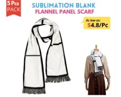 5x Pack Sublimation Panel Scarf Blanks | Custom Photo Panel Scarf | Polyester 6 Panels Scarf | Winter Panel Scarf For Christmas