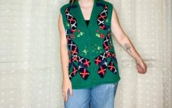 Vintage Knit Sweater Vest | Size Women's Large | Country Suburbans | Christmas Sweater Vest | Embroidered Vest -Jewellery Soldes Boutique il fullxfull.5246677255 cg2p
