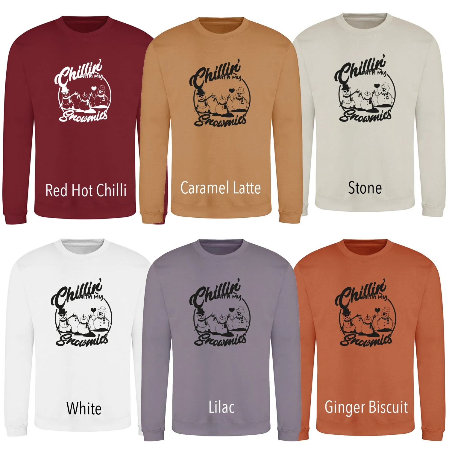 Chillin' With My Snowmies Sweatshirt. Gangster Christmas Jumper Funny Homies Xmas Santa Claus Father Christmas Snowmen Snowman Cute Festive 4 Chillin' With My Snowmies Sweatshirt. Gangster Christmas Jumper Funny Homies Xmas Santa Claus Father Christmas Snowmen Snowman Cute Festive - Image 2