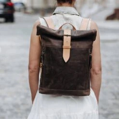 Back To School Backpack Leather Roll Top Backpack Women's Backpack Laptop Backpack Student Backpack Christmas Gift -Jewellery Soldes Boutique il fullxfull.5262482232 qahu