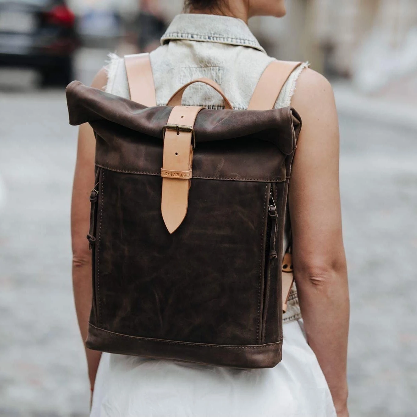 Men's Backpack Roll Top Backpack By Kruk Garage Leather Backpack Leather Rucksack Men's Gift Christmas Gift 12 Men's Backpack Roll Top Backpack By Kruk Garage Leather Backpack Leather Rucksack Men's Gift Christmas Gift - Image 10