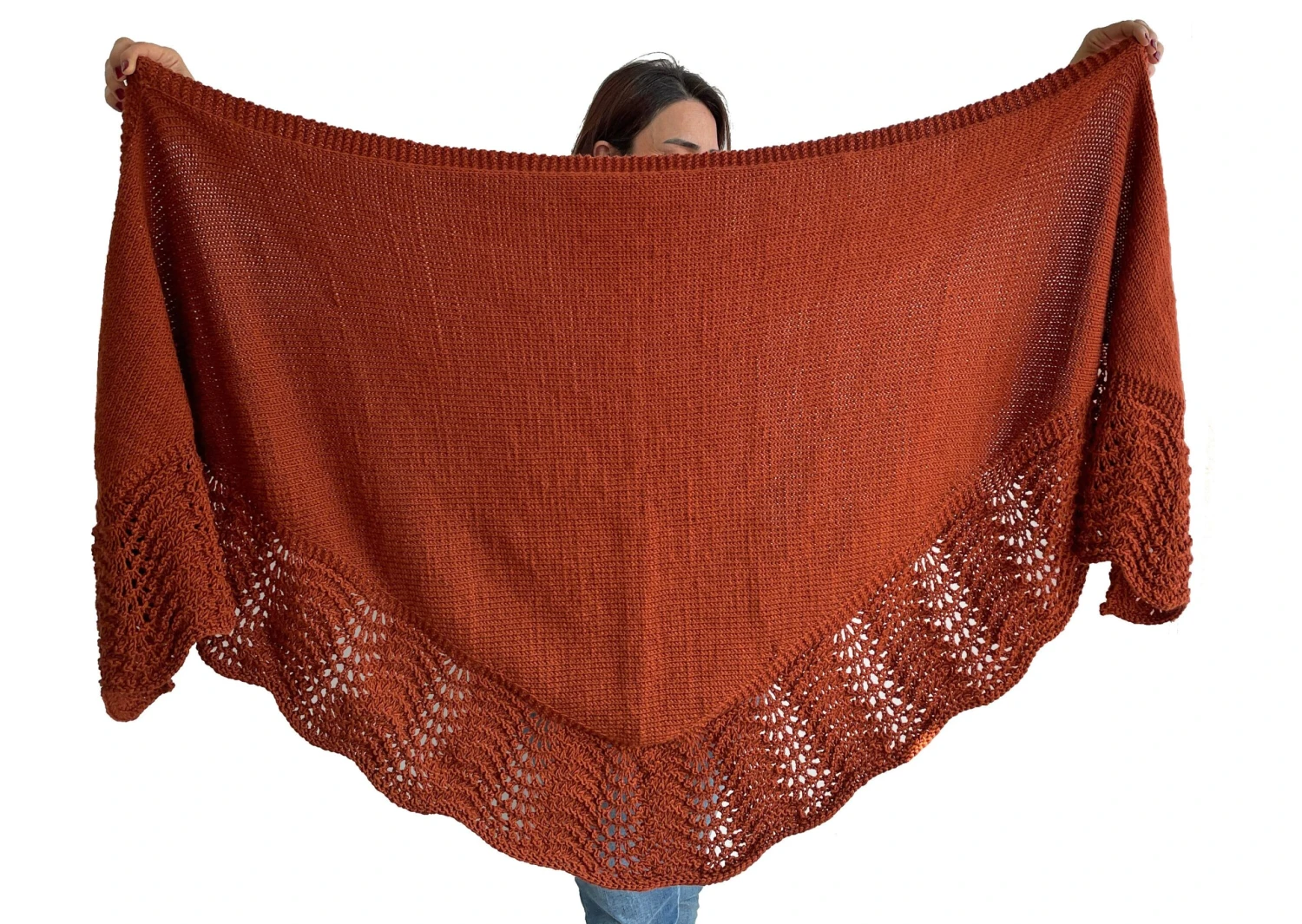 Woman Shawl, Wool Shawl, Knit Shawl, Triangle Shawl, Wrap Shawl, Gift For Her, Gift For Mom, Christmas Gift, Hand Knit Shawl 5 Woman Shawl, Wool Shawl, Knit Shawl, Triangle Shawl, Wrap Shawl, Gift For Her, Gift For Mom, Christmas Gift, Hand Knit Shawl - Image 3