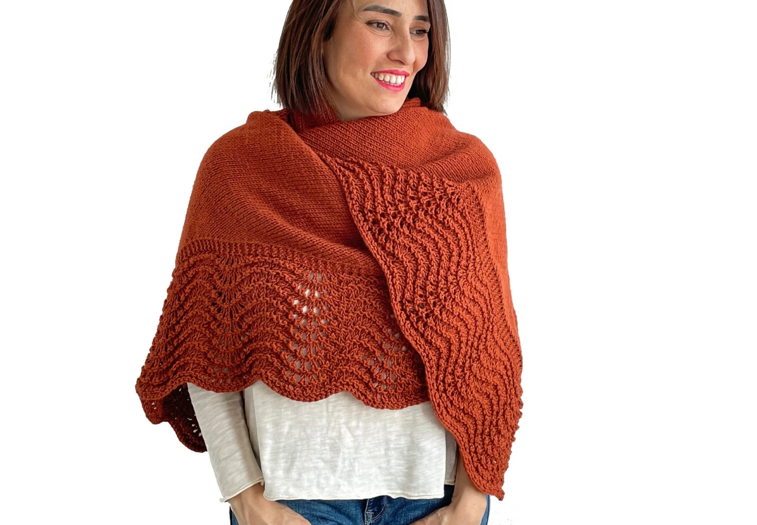 Woman Shawl, Wool Shawl, Knit Shawl, Triangle Shawl, Wrap Shawl, Gift For Her, Gift For Mom, Christmas Gift, Hand Knit Shawl 8 Woman Shawl, Wool Shawl, Knit Shawl, Triangle Shawl, Wrap Shawl, Gift For Her, Gift For Mom, Christmas Gift, Hand Knit Shawl - Image 6