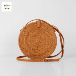 Round Rattan Bag - Bali Bag - Straw Bag - Woven Shoulder Bag - Boho Summer Bag - Bohemian Crossbody Purse - Christmas Gifts - Beach Bag