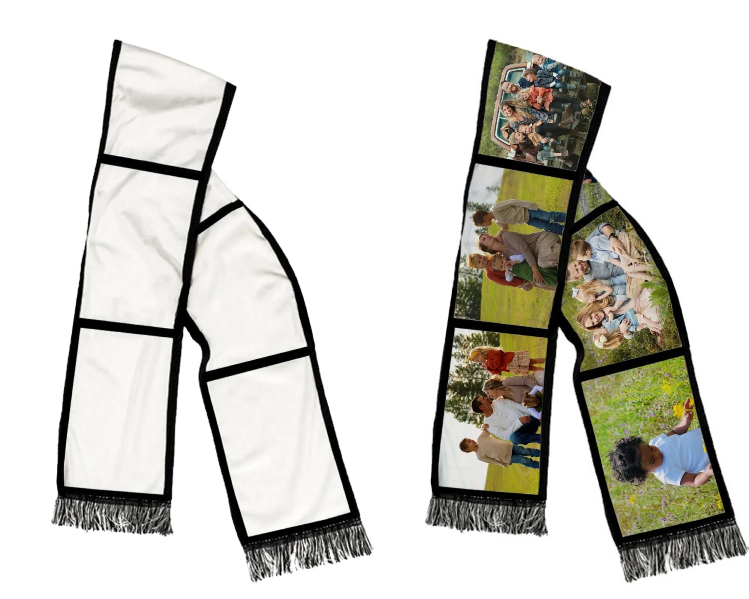 5x Pack Sublimation Panel Scarf Blanks | Custom Photo Panel Scarf | Polyester 6 Panels Scarf | Winter Panel Scarf For Christmas 4 5x Pack Sublimation Panel Scarf Blanks | Custom Photo Panel Scarf | Polyester 6 Panels Scarf | Winter Panel Scarf For Christmas - Image 2
