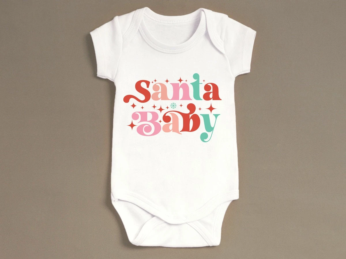 Santa Baby Onesie® - Christmas Bodysuit - Holiday Onesie®- Cute Baby Onesie® 4 Santa Baby Onesie® - Christmas Bodysuit - Holiday Onesie®- Cute Baby Onesie® - Image 2