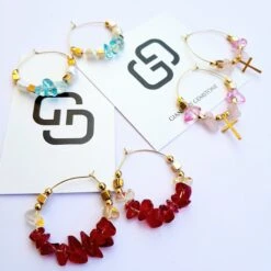 Boho Earrings Gold Hoops Aquamarine Earrings Natural Pearl Jewelry Blue Birthstone Charm Earrings Christmas Gift Birthday Gift -Jewellery Soldes Boutique il fullxfull.5299392825 aof4