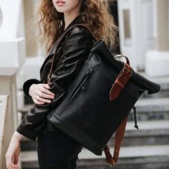 Back To School Backpack Leather Roll Top Backpack Women's Backpack Laptop Backpack Student Backpack Christmas Gift -Jewellery Soldes Boutique il fullxfull.5310667207 rrrj