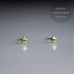 Tiny Star Earrings, Gold Pure Titanium Studs, Minimalist, Gift For Her, Christmas Gifts, Rose Gold,m, Kinder Oorknopjes, Cadeau Voor Haar -Jewellery Soldes Boutique il fullxfull.5355762703 ikj3