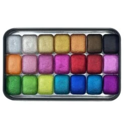 Christmas Quarter Pan Set Handmade Chrome Glittery Watercolor Paint -Jewellery Soldes Boutique il fullxfull.5384727876 gnyj