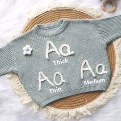 Custom Name Baby Sweater,Personalized Hand Embroidered Baby Sweater,Cute Baby Girls Sweater With Name,Baby Shower Gift,Christmas Gift Baby -Jewellery Soldes Boutique il fullxfull.5414017754 2dsy