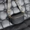 Black Belly Bag With Gold Zipper For Women, Leather Shoulder Bag, Crossbody Bag Belt Bag With Strap, Christmas Gift