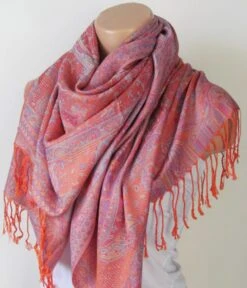 Orange Pashmina Scarf Oversize Shawl Wrap Stole Gift For Mothers Christmas Bridesmaid Women Accessories Fall Winter Holiday Fashion -Jewellery Soldes Boutique il fullxfull.5425695436 fitr