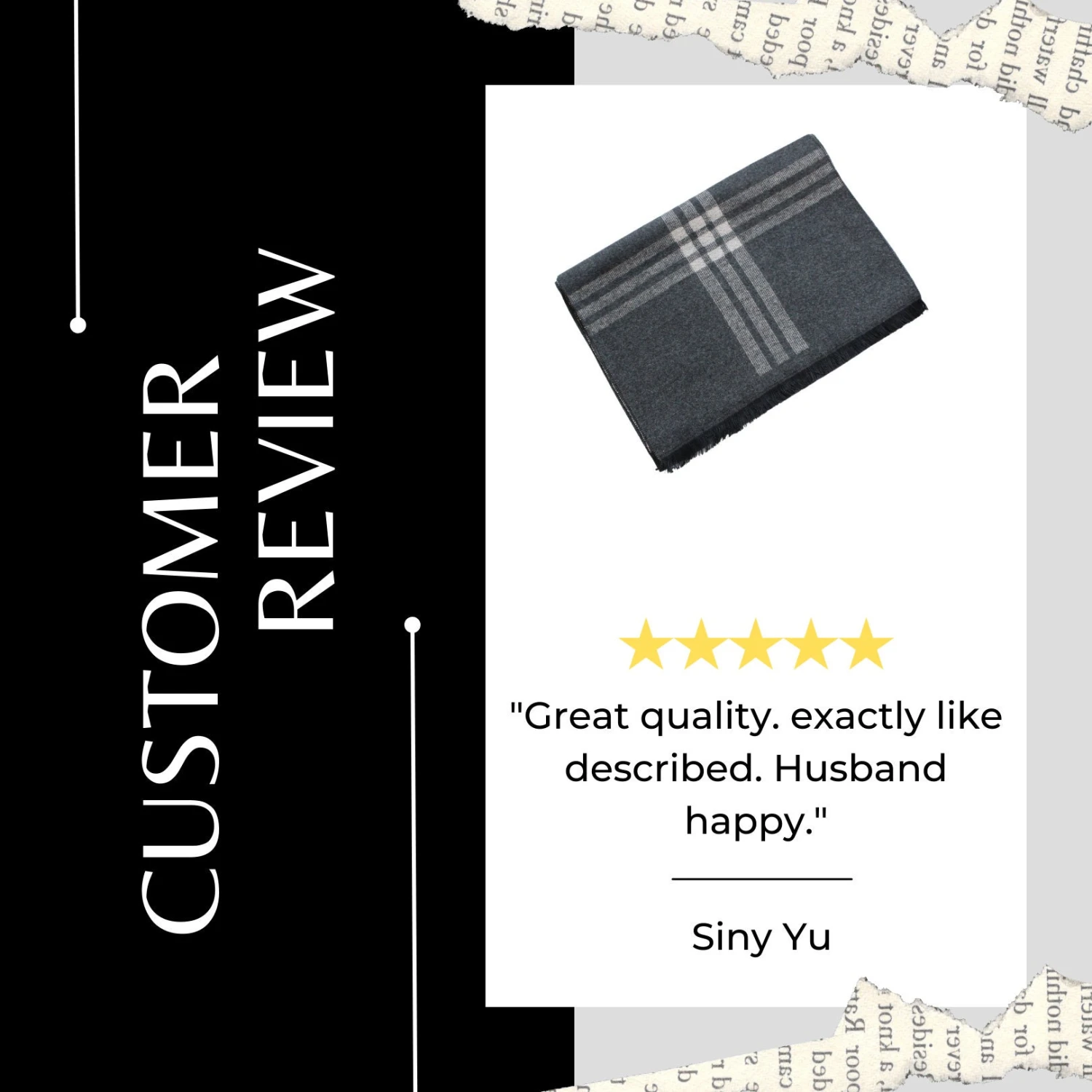 Black & Gray Men's Cold Weather Winter Scarf | Scarves For Men | Gifts For Dad | Suit Scarf | Christmas Gifts For Husband | Shawl Pashmina 11 Black & Gray Men's Cold Weather Winter Scarf | Scarves For Men | Gifts For Dad | Suit Scarf | Christmas Gifts For Husband | Shawl Pashmina - Image 9