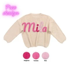 Custom Name Baby Sweater,Personalized Hand Embroidered Baby Sweater,Cute Baby Girls Sweater With Name,Baby Shower Gift,Christmas Gift Baby -Jewellery Soldes Boutique il fullxfull.5435380962 rips