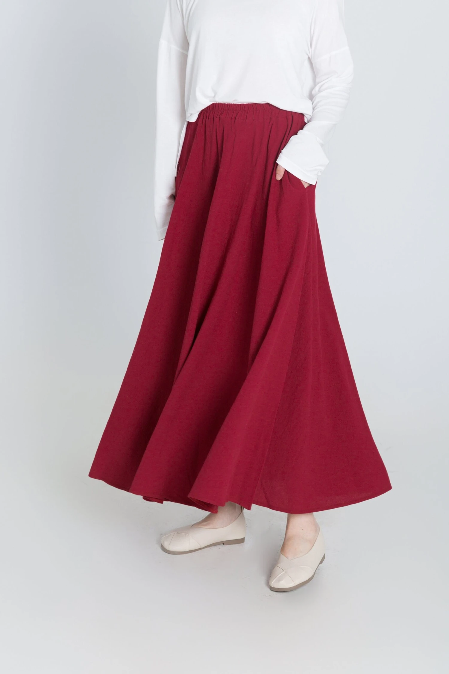 Custom Size Cotton Skirt Loose Skirts A-line Elastic Waist Skirt Travel Skirt Beach Skirt Red Christmas Gift 4 Custom Size Cotton Skirt Loose Skirts A-line Elastic Waist Skirt Travel Skirt Beach Skirt Red Christmas Gift - Image 2