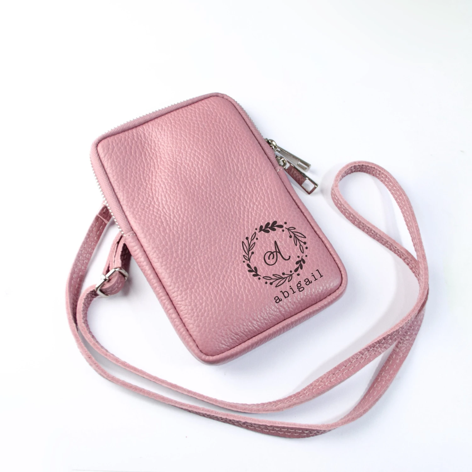 Genuine Leather Phone Bag・Personalized Name Phone Purse・ Custom Engraved Crossbody Phone Bag・Customized Monogram Christmas Gift For Her 4 Genuine Leather Phone Bag・Personalized Name Phone Purse・ Custom Engraved Crossbody Phone Bag・Customized Monogram Christmas Gift For Her - Image 2