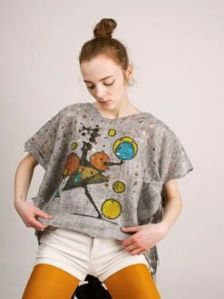 Women Gray Alpaca Wool Felt Vest Crop Top Christmas Gift Showstopping Art For The Modern Woman, Festival Clothes