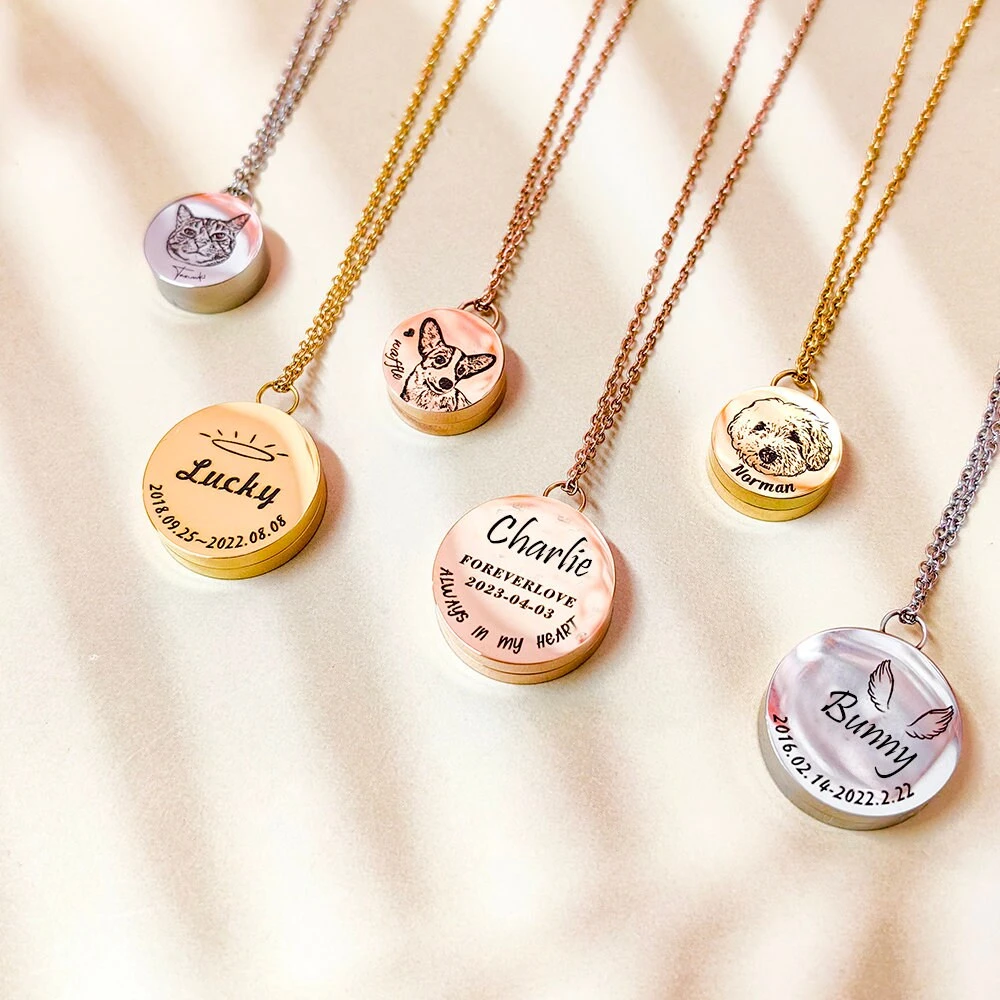 2 PCS Custom Pet Fur Necklace, Pet Hair Keepsake, Dog Hair Memorial, Hair Locket Necklace, Personalized Pet Jewelry, Christmas Gift 6 2 PCS Custom Pet Fur Necklace, Pet Hair Keepsake, Dog Hair Memorial, Hair Locket Necklace, Personalized Pet Jewelry, Christmas Gift - Image 4