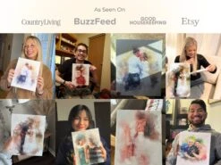 Custom Family Portrait From Photo, Personalized Gift For Her, Anniversary Gift For Couple, Engagement Gift, Wedding Gift, Christmas Gift -Jewellery Soldes Boutique il fullxfull.5470695548 gv0n