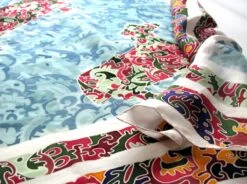 Square Silk Scarf Silk Horses. Hand Painted Silk Scarf. Orange, White, Magenta, Blue Painted Silk. Christmas Gift READY To SHIP