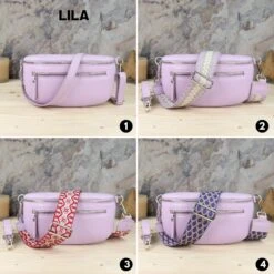 Crossbody And Belt Bag With Patterned Strap, Leather Waist Bag, Belly Bag With Strap, Christmas Gift, Women Shoulder Bag With Silber Zipper -Jewellery Soldes Boutique il fullxfull.5482911190 43ee