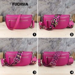 Crossbody And Belt Bag With Patterned Strap, Leather Waist Bag, Belly Bag With Strap, Christmas Gift, Women Shoulder Bag With Silber Zipper -Jewellery Soldes Boutique il fullxfull.5482926772 bwpc