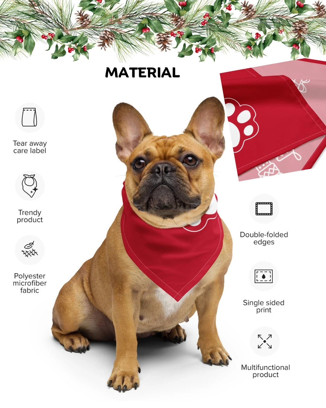 Mama's Little Helper Pet Bandana | Pet Wear, Holiday Gift, Christmas Pets, Limited Edition 7 Mama's Little Helper Pet Bandana | Pet Wear, Holiday Gift, Christmas Pets, Limited Edition - Image 5