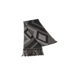 Gray Geometric Pattern Wool Men Scarf, Hatsquare Suit Scarf, Scarves For Men, Winter Scarf, Wool Fabric Scarf, Birthday Gift, Christmas Gift