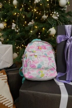 Christmas Baby Gift Pink Flamingo Kid Backpack Personalised Custom Embroidered Name Nursery Kindergarten Preschool Cartoon Toddler Cute Bag -Jewellery Soldes Boutique il fullxfull.5510779037 m540