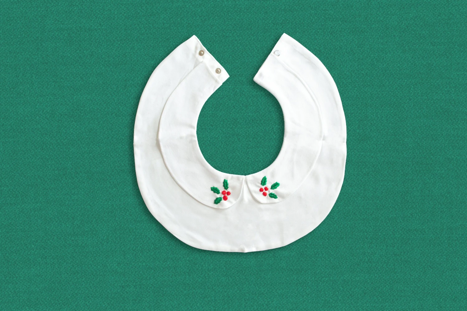 Christmas Holly Embroidered Detachable Peter Pan Collar 5 Christmas Holly Embroidered Detachable Peter Pan Collar - Image 3