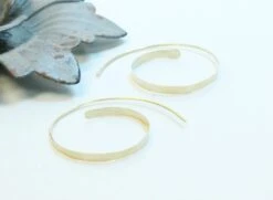 Rustic 14 Karat Gold Filled Spiral Hoops, Handmade Tribal Hoops, Lightweight Artisan Loop Earrings, Gold Hammered Hoops, Christmas Gifts -Jewellery Soldes Boutique il fullxfull.552439231 8rns